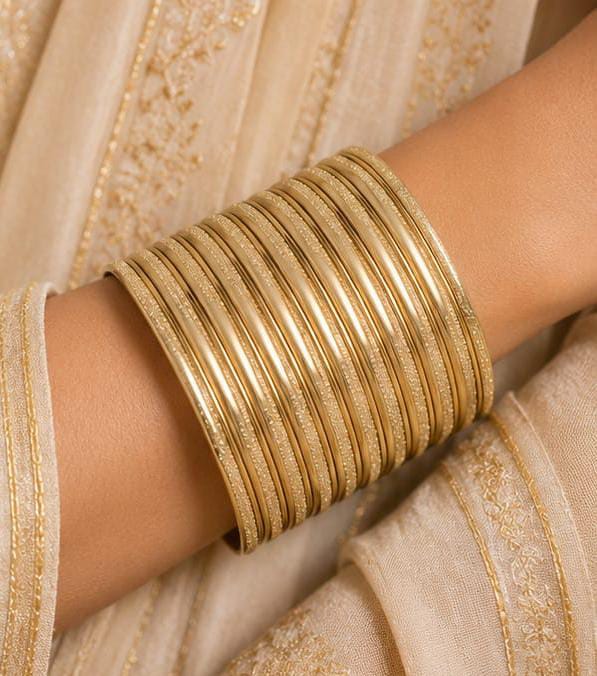 Traditional Gold Bangle Stack in Berlin