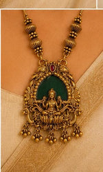Antique Gold Lakshmi Temple Pendant Necklace in Germany