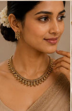 Traditional Antique Gold-Plated Mullamottu Necklace Set in Germany