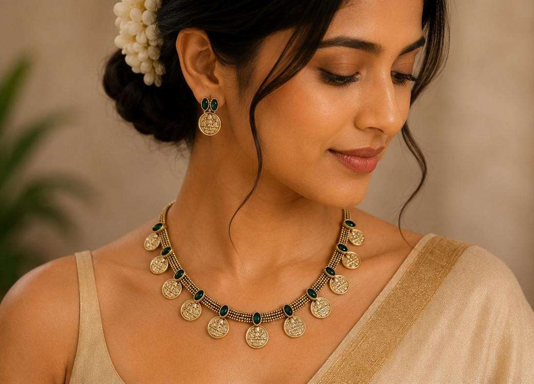 Traditional South Indian Kasu Mala Jewelery Set in Germany Namma Markt