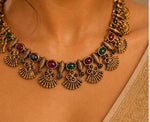 South Indian Antique Gold Kemp Stone Jewellery Set in Germany