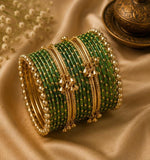 Green Kashmiri Ghungroo Metal Bangle Set in Germany Namma Markt