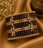 Deep Purple Kashmiri Ghungroo Metal Bangle Set in Germany