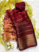 Maroon Premium jacquard Dola Silk Saree in Germany Namma Markt