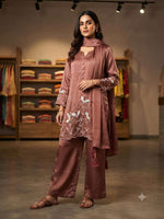 Elegant Mauve Silk Embroidered Salwar Kameez Suit in Germany