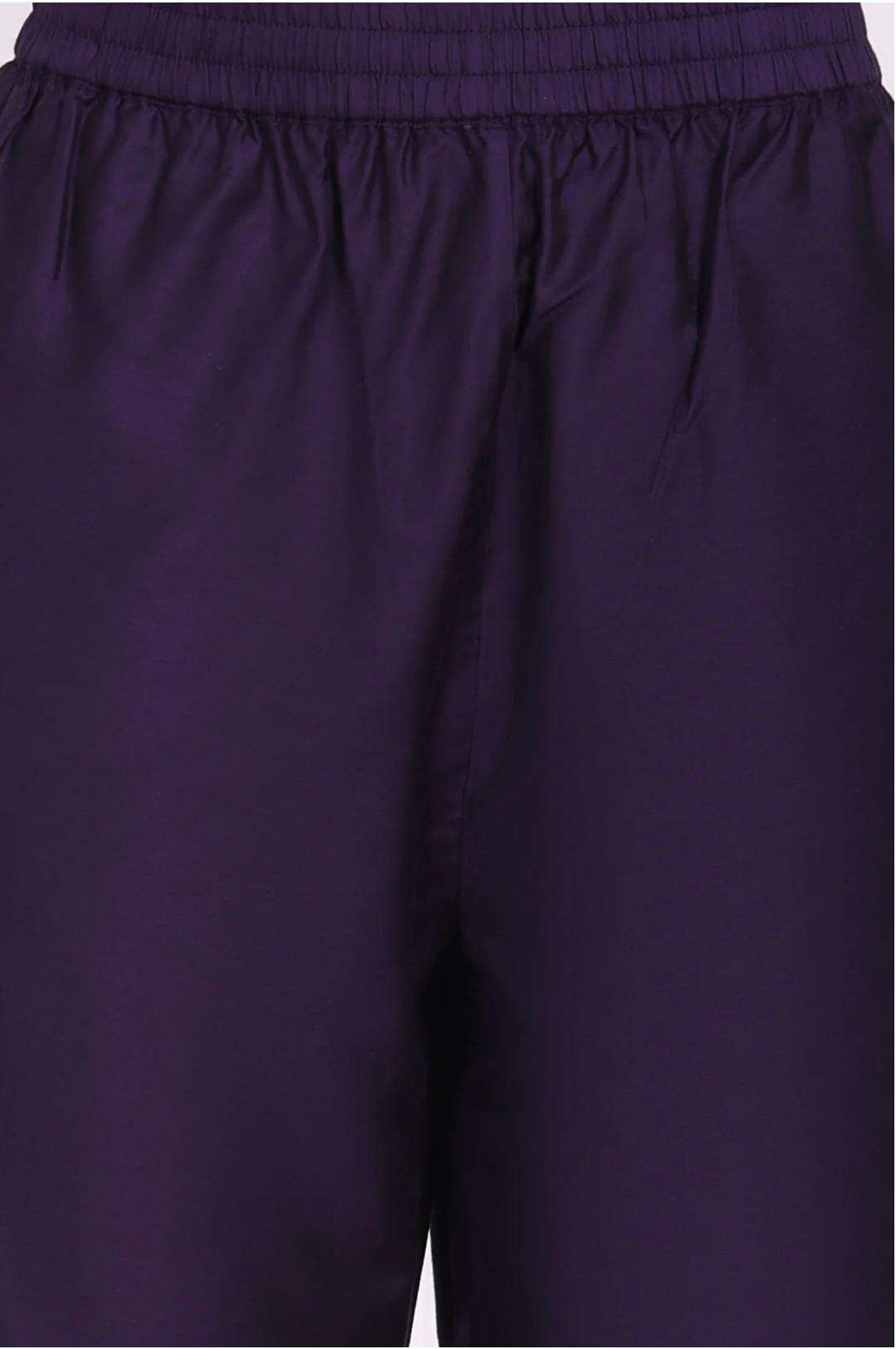 Purple Embroidered Straight Kurta with Straight Pant and Dupatta Set in Germany Namma Markt