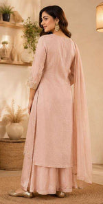 Dusty Pink Embroidered Crepe Palazzo Suit Set in Germany Namma Markt