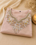 Dusty Pink Embroidered Crepe Palazzo Suit Set in Germany Namma Markt