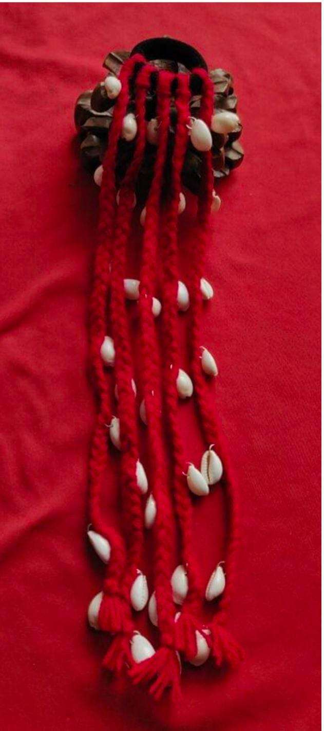 Handcrafted Boho Cowrie Shell Hair Braid Extension rubber band (Red) in Germany