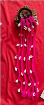 Handcrafted Boho Cowrie Shell Hair Braid Extension rubber band (Pink) in Germany