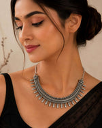 Elegant Oxidized Silver Choker Necklace in Germany