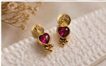 Antique Gold Finish Traditional Elakkathali Coin Necklace Set with Kemp Accents Earrings in Germany Namma Markt