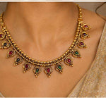 Traditional Antique Gold-Plated Choker Necklace & Earring Set in Germany Namma Markt