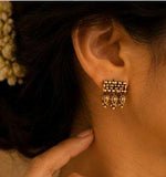 Antique Gold-Plated Elakkathali Choker Necklace and Earring Set in Germany