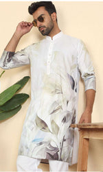 Leaf Printed Cotton Blend Straight Kurta and Pyjama in Germany