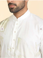 Leaf Printed Cotton Blend Straight Kurta and Pyjama in Germany