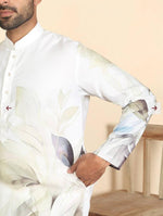 Leaf Printed Cotton Blend Straight Kurta and Pyjama in Germany