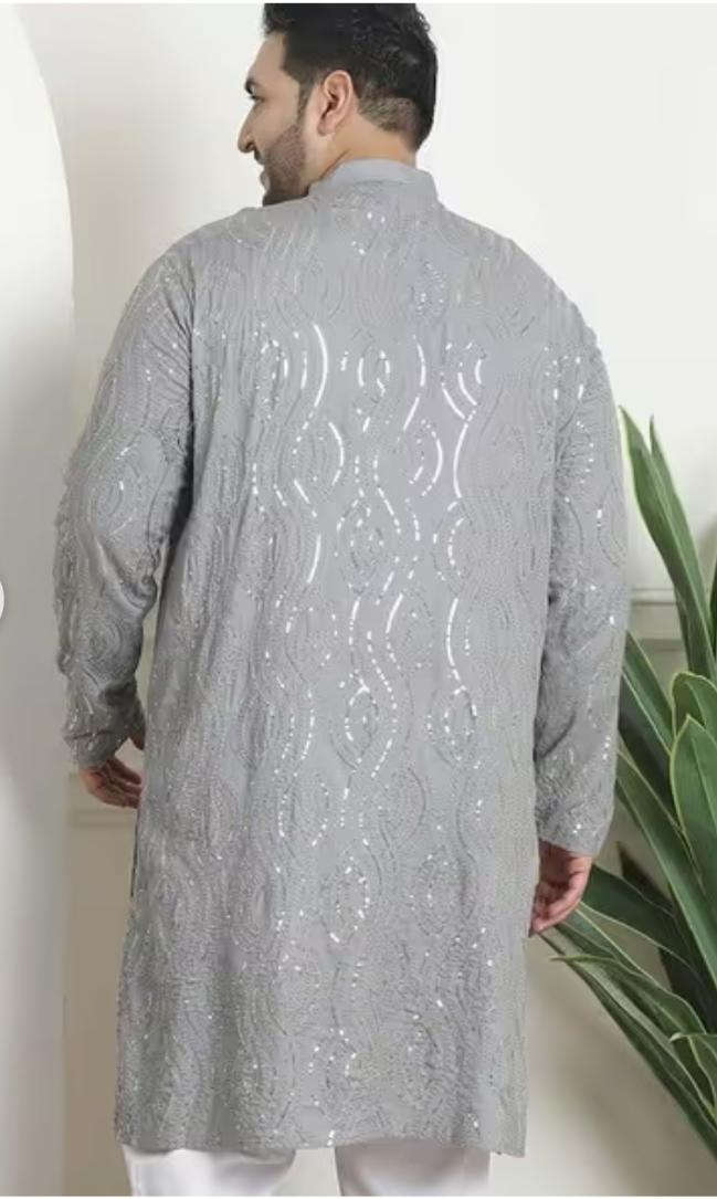 Men Embroidered Regular Fit Long Kurta and Pyjama in Germany