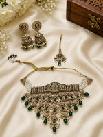 Elegant Kundan Polki & Emerald Bridal Necklace Set in Berlin