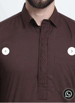 Men's Cotton Dark Brown Pathani Set in Germany