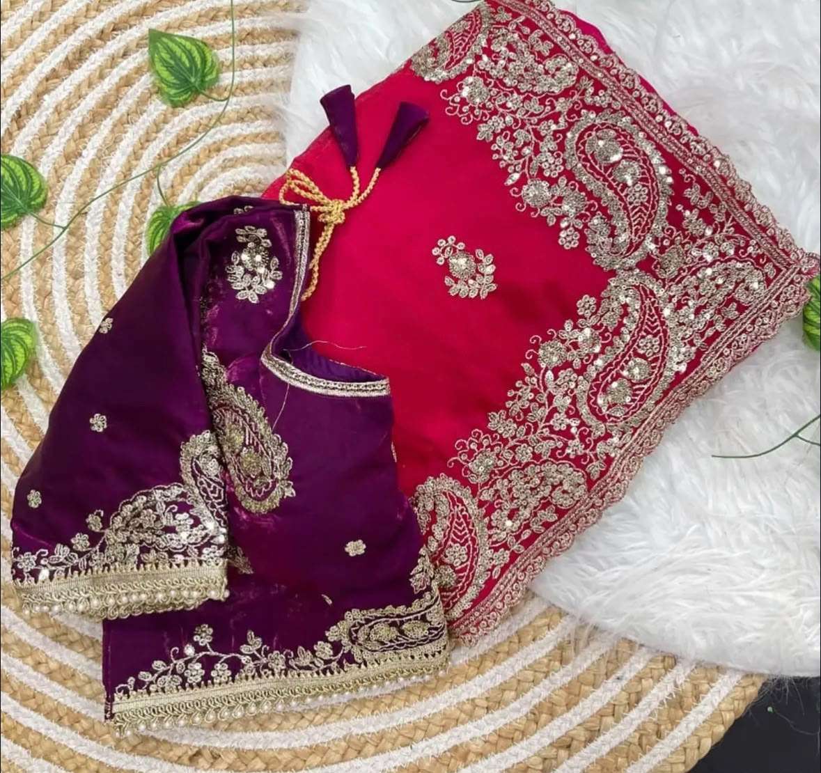 Royal Pink Festive Saree Elegance and stitched Blouse in Germany Namma Markt