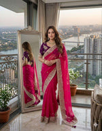 Royal Pink Festive Saree Elegance and stitched Blouse in Germany Namma Markt