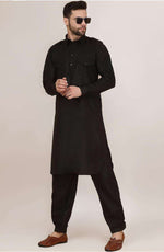 Men's Cotton Pathani Kurta With Drawstring Salwar Set in Berlin