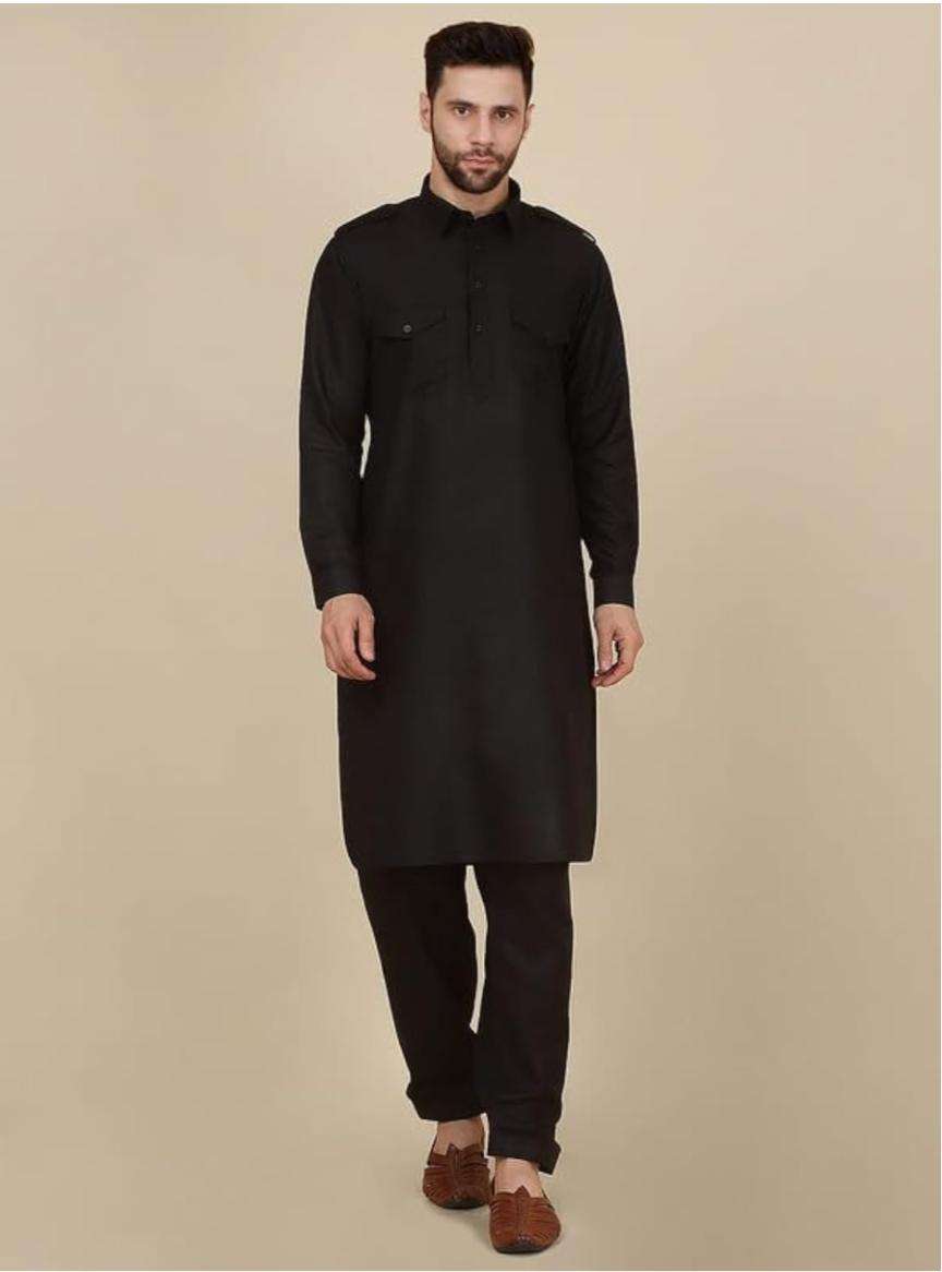 Men's Cotton Pathani Kurta With Drawstring Salwar Set in Berlin