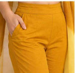 Elegant Mustard Yellow Embroidered Straight Kurti Suit Set in Berlin