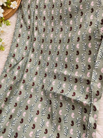 Sage green and off-white floral printed Anarkali suit set in Berlin Namma Markt