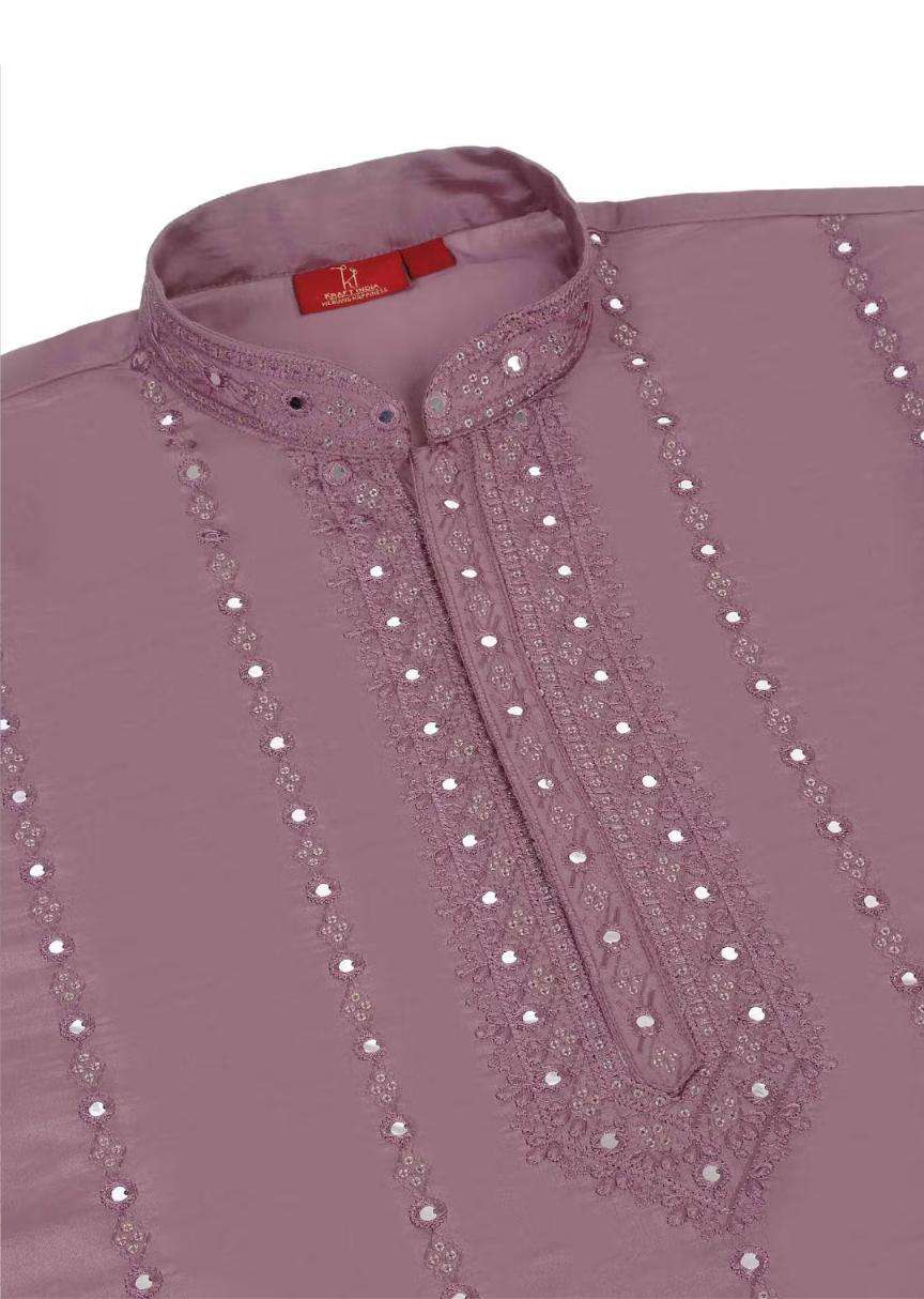 Men Mauve Embroidered Kurta with Salwar in Germany