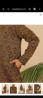 Ethnic Motifs Jacquard Rust Kurta with Pyjama in Germany