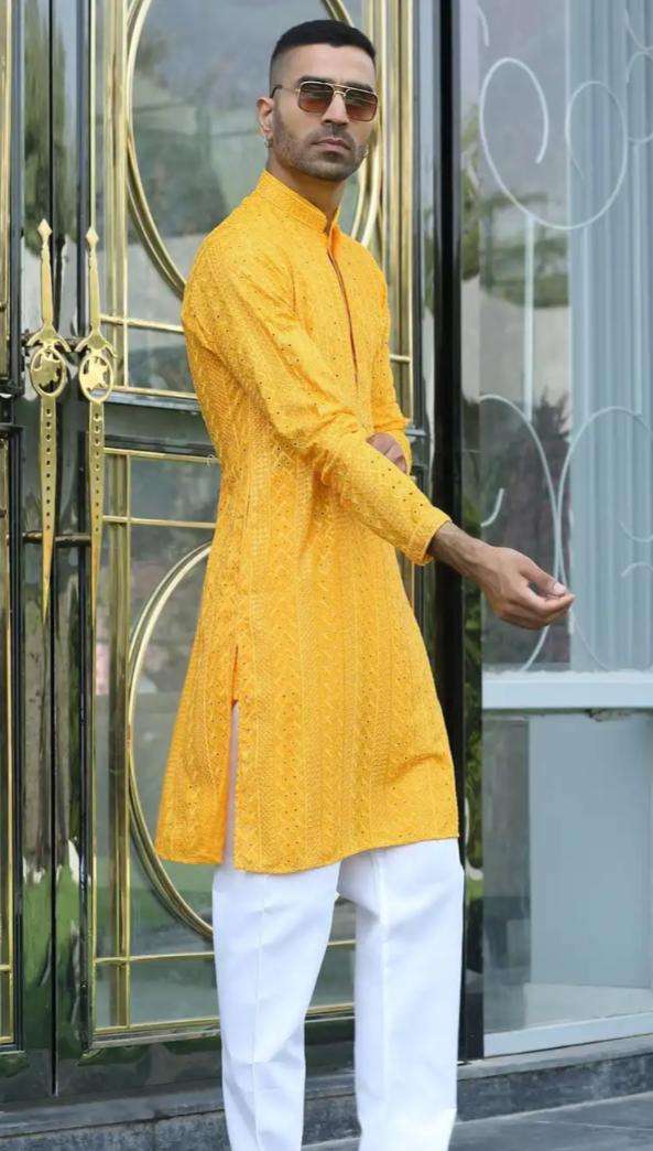 Men Woven Design Daily Straight Kurta and Pent in Germany