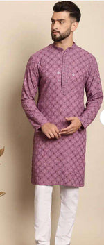 Geometric Embroidered Regular Thread Work Pure Cotton Kurta with Churidar in Germany
