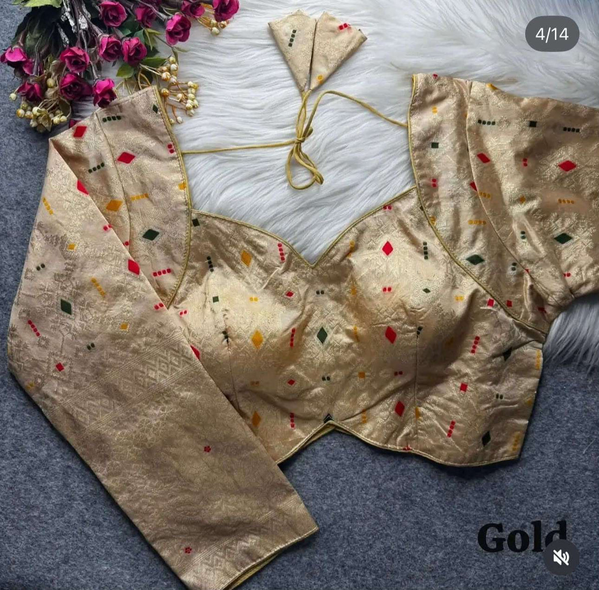 Banarasi Gold silk full sleeves blouse in Germany Namma Markt