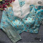 Banarasi Skyblue silk full sleeves blouse in Germany