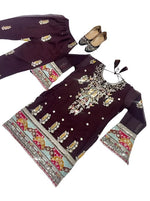 Heavy Faux Georgette Pant and dupatta set in Poland