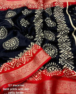 Printed Soft Cotton Crepe Silk Saree With Jacquard Border in Germany