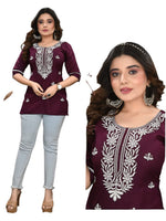 Lucknowi Work Short Kurti in Germany