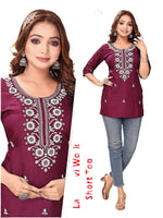 Lucknowi Work Short Kurti in Germany