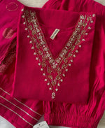 Dola Silk Handwork Kurti dupatta Bottom Set in Munich