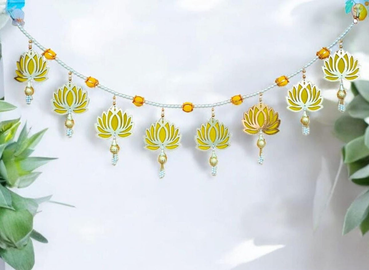 Pink Lotus Toran for Door Hanging Bandhanwar for Home Decor in Munich