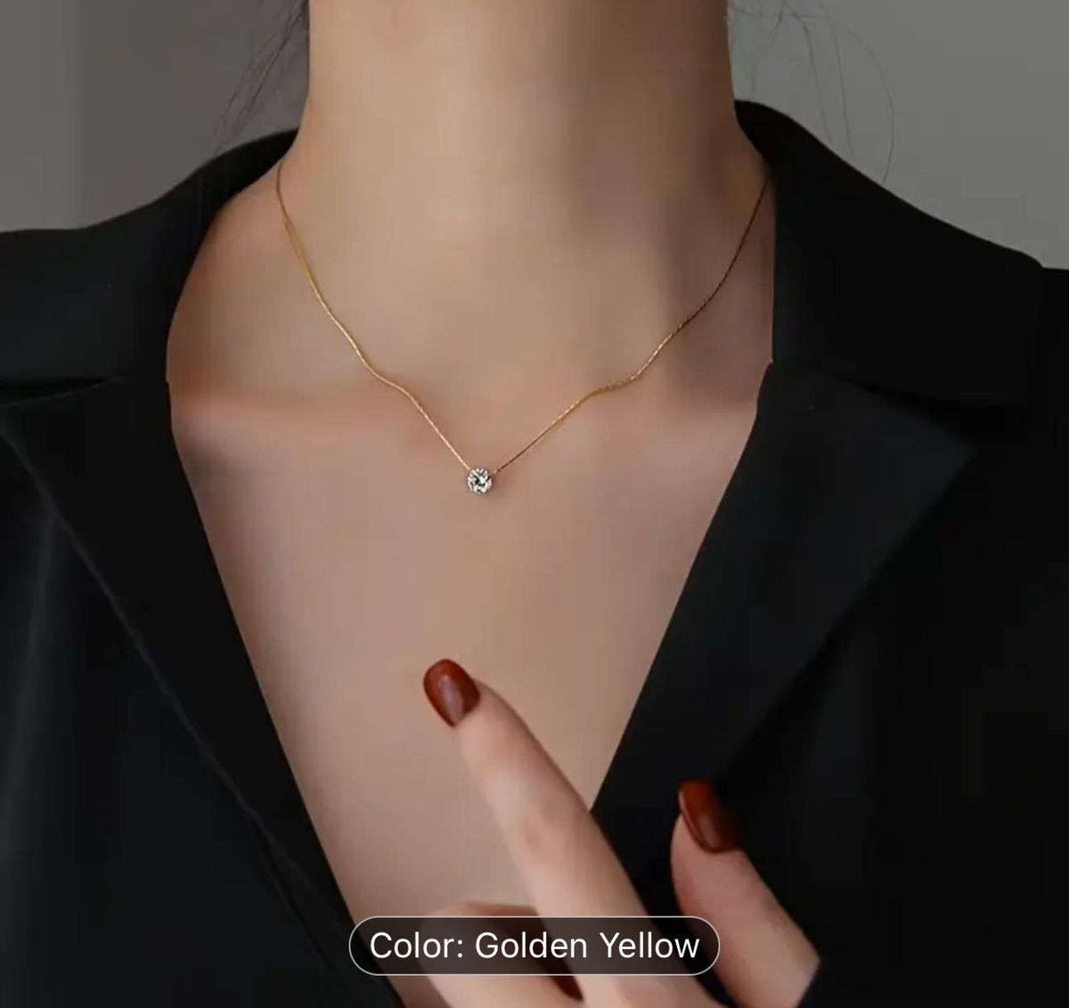 Gold Plated Single Diamond Pendant Charm Necklace in Germany