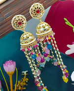 Premium Unique Mirror And Beads Jhumki Earrings in Germany