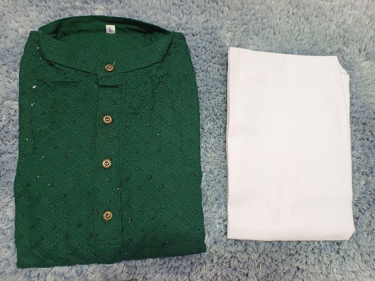 MENS CHIKENKARI HEAVY RAYON KURTA IN GERMANY