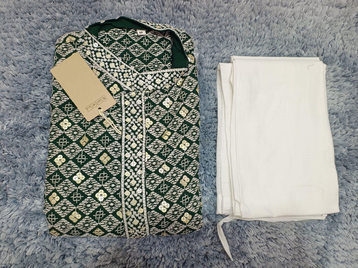 MENS CHIKENKARI HEAVY RAYON KURTA IN BERLIN