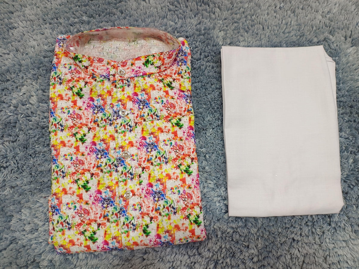 MENS CHIKENKARI HEAVY RAYON KURTA IN BERLIN