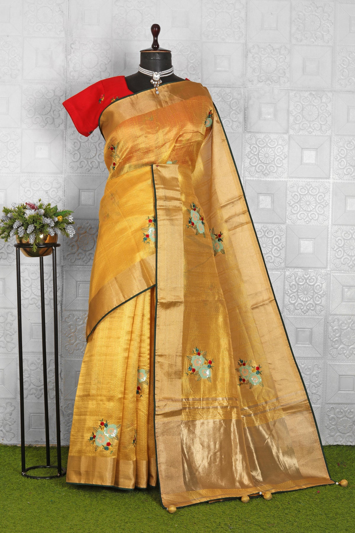 Chanderi Silk Saree with stitched blouse in Berlin