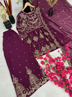 FANCY GEORGETTE EMBROIDERY WORK PLAZO SUIT IN MUNICH