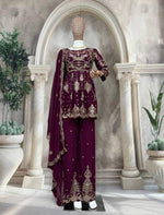 FANCY GEORGETTE EMBROIDERY WORK PLAZO SUIT IN MUNICH